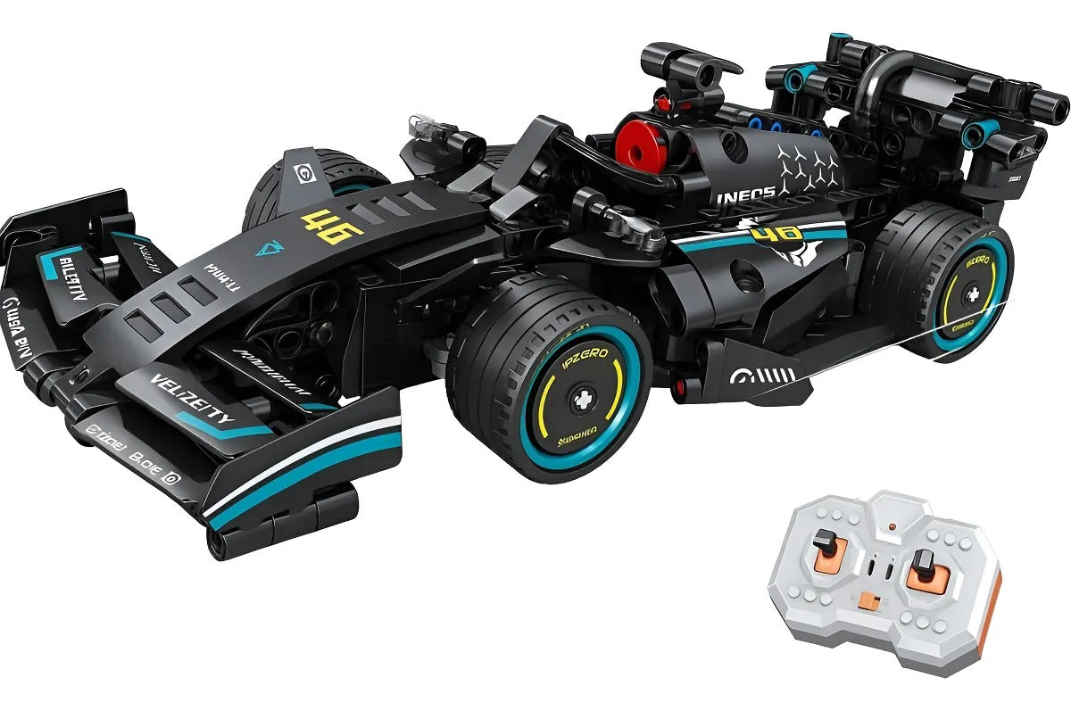 Auto Fórmula 1 + Control Remoto (bloques De Construcción) Negro Auto Fórmula 1 / Negro