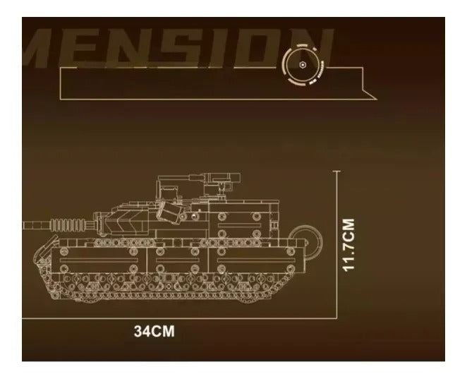 Tanque Militar  M1 Abrams +control Remoto 867 (Bloques De Construcción)