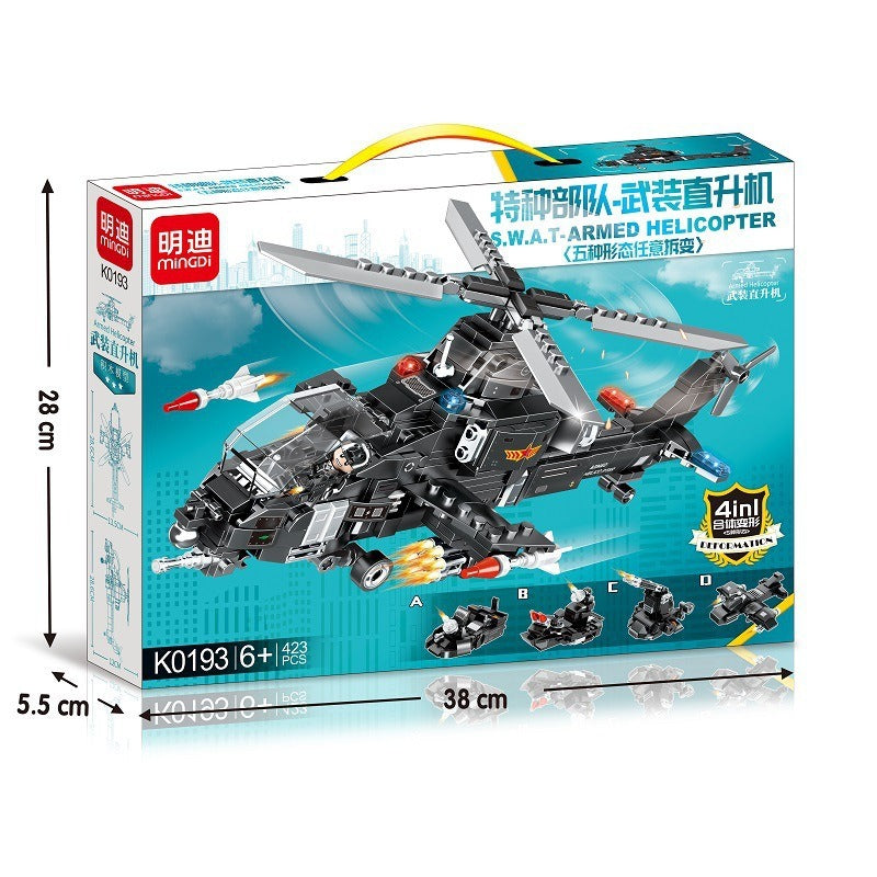 Helicóptero De Combate S.W.A.T. (423pcs) Bloques De Construcción