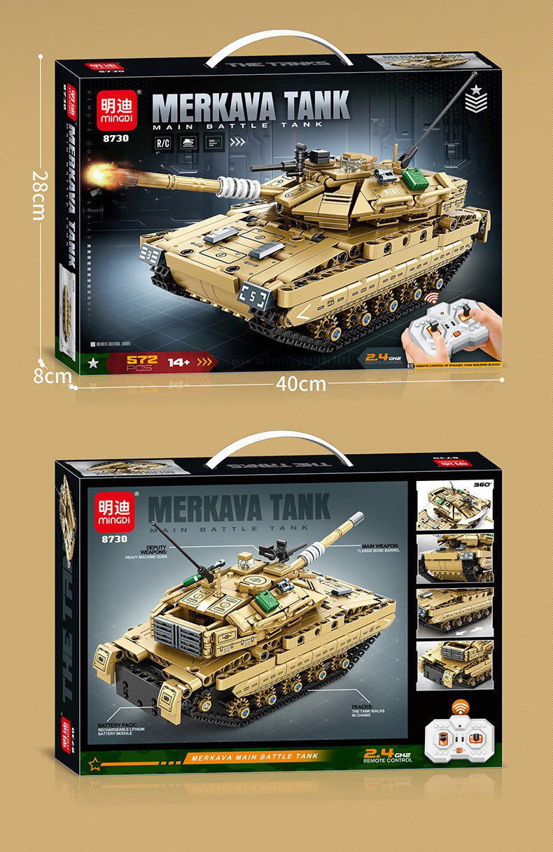 Tanque Militar Merkava+control R. Bloques De Construcción  572 Pcs