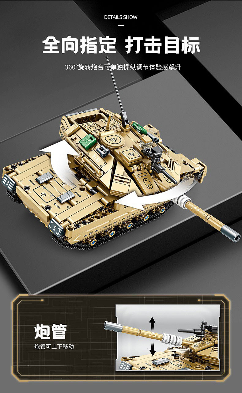 Tanque Militar Merkava+control R. Bloques De Construcción  572 Pcs