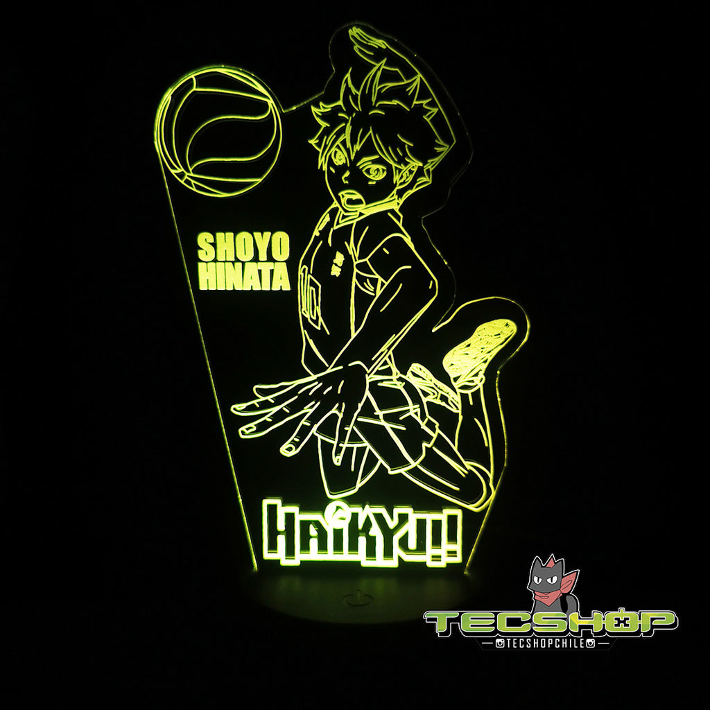 Lámpara Ilusión 3d Haikyuu Shoyo Hinata + Control Remoto