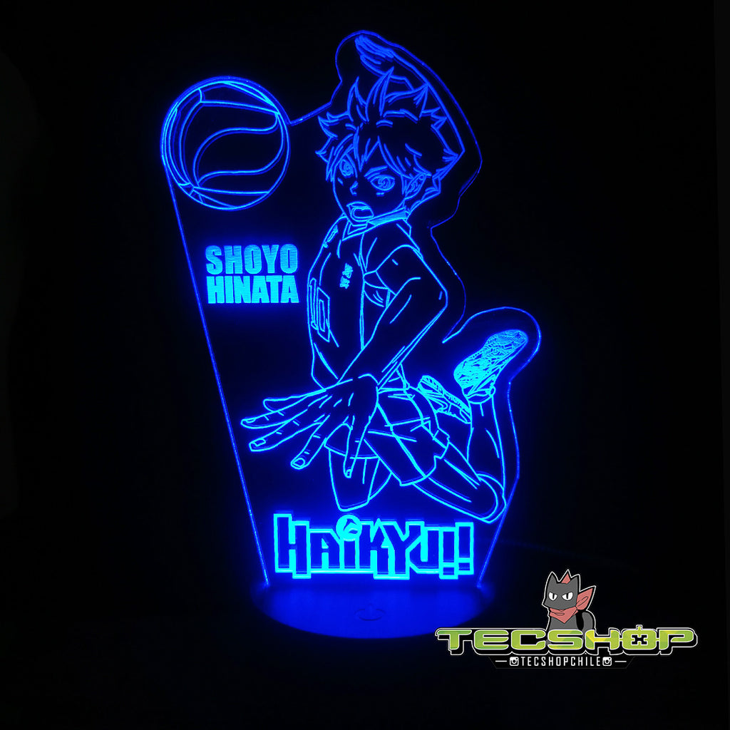 Lámpara Ilusión 3d Haikyuu Shoyo Hinata + Control Remoto