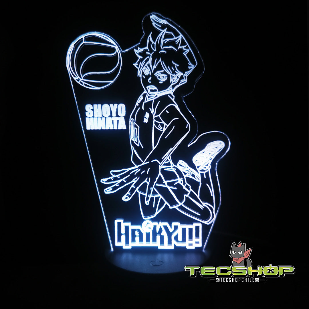 Lámpara Ilusión 3d Haikyuu Shoyo Hinata + Control Remoto