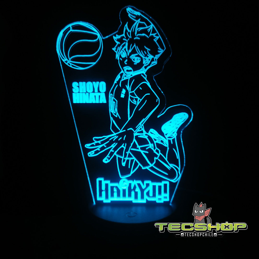 Lámpara Ilusión 3d Haikyuu Shoyo Hinata + Control Remoto