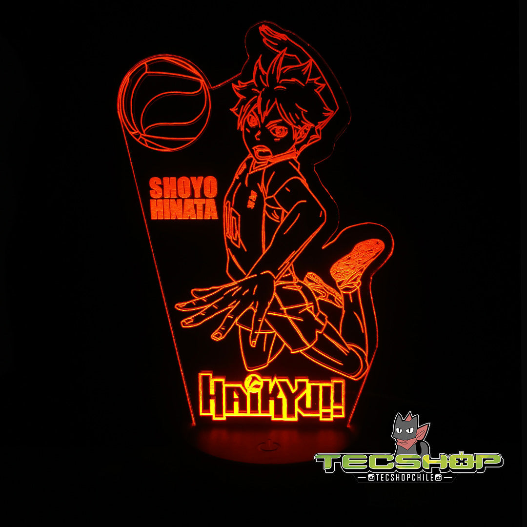 Lámpara Ilusión 3d Haikyuu Shoyo Hinata + Control Remoto