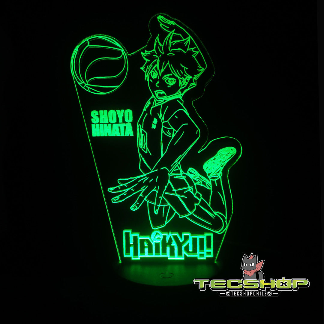 Lámpara Ilusión 3d Haikyuu Shoyo Hinata + Control Remoto