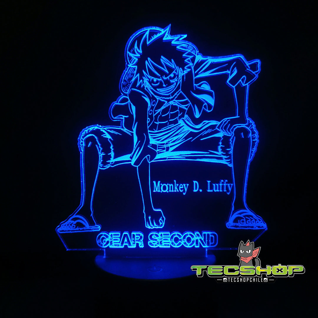 Lámpara Ilusión 3d Luffy (one Piece) + Control Remoto