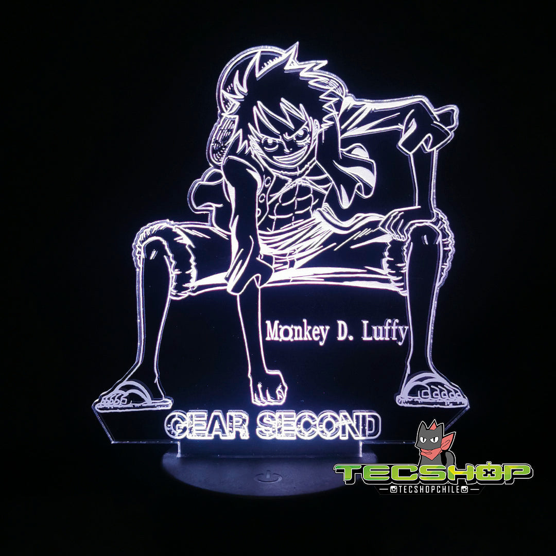 Lámpara Ilusión 3d Luffy (one Piece) + Control Remoto