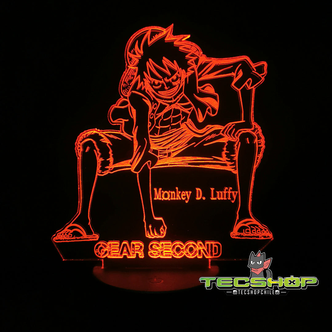 Lámpara Ilusión 3d Luffy (one Piece) + Control Remoto