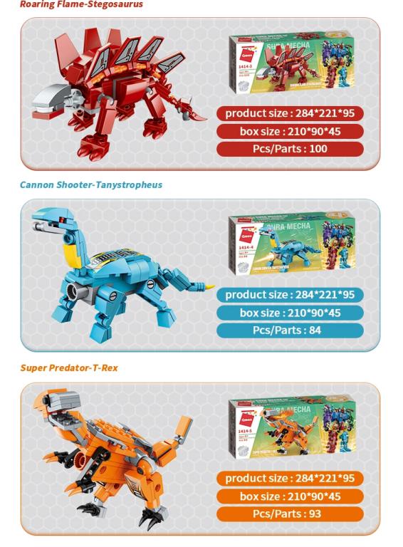 Dinosaurios Ura Mecha 6 En 1 Bloques De Construcción 553