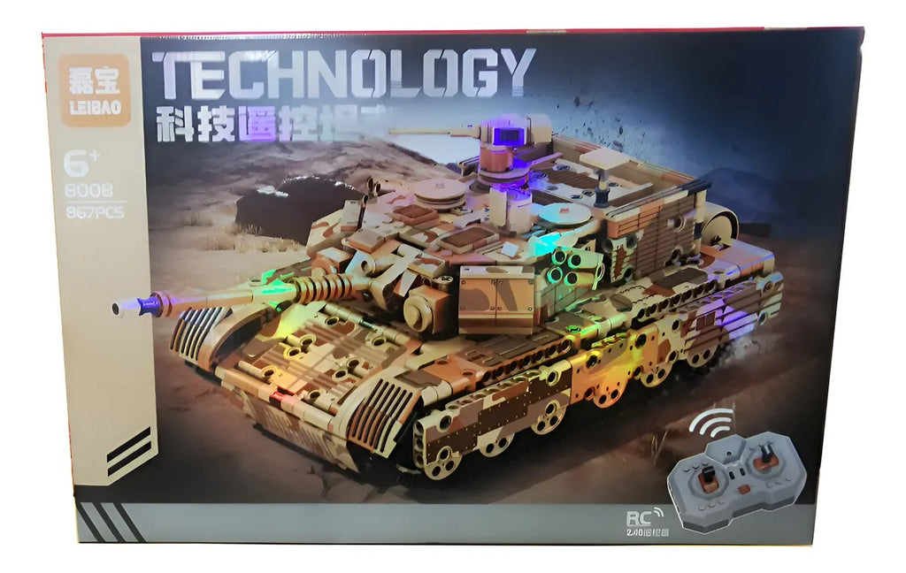 Tanque Militar  M1 Abrams +control Remoto 867 (Bloques De Construcción)