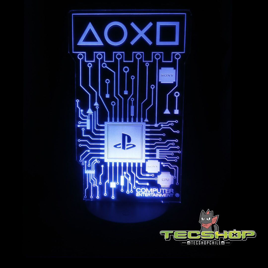 Lámpara Led 3d Playstation + Control Remoto